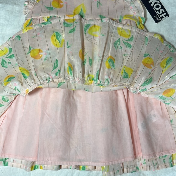 Oshkosh Lemon Print Ruffle Sleeve Flutter Dress - Picture 8 of 10